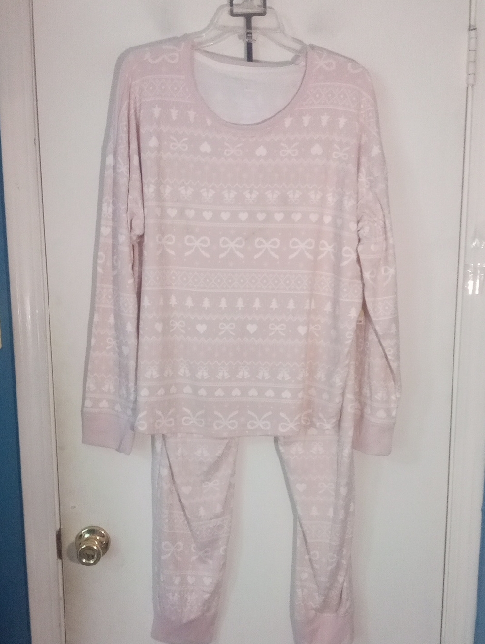 * Sonoma Pink Fair Isle Pajama Set Cozy Long Sleeve Top & Pants XL NWT $29.99